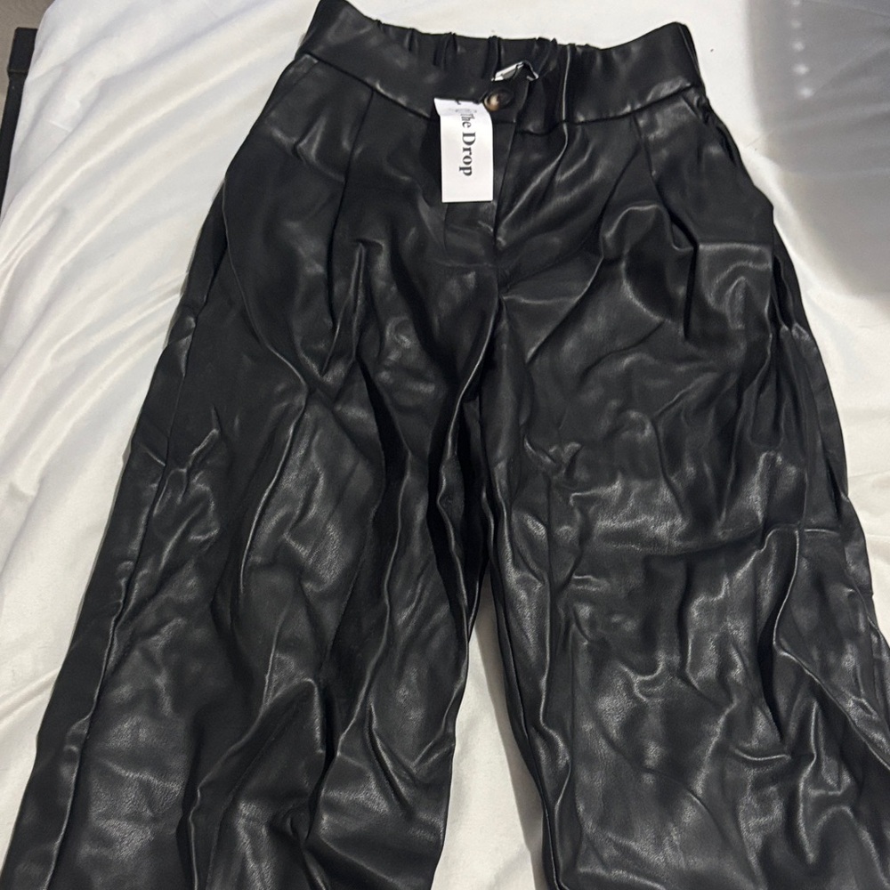 Black Faux Leather Pants